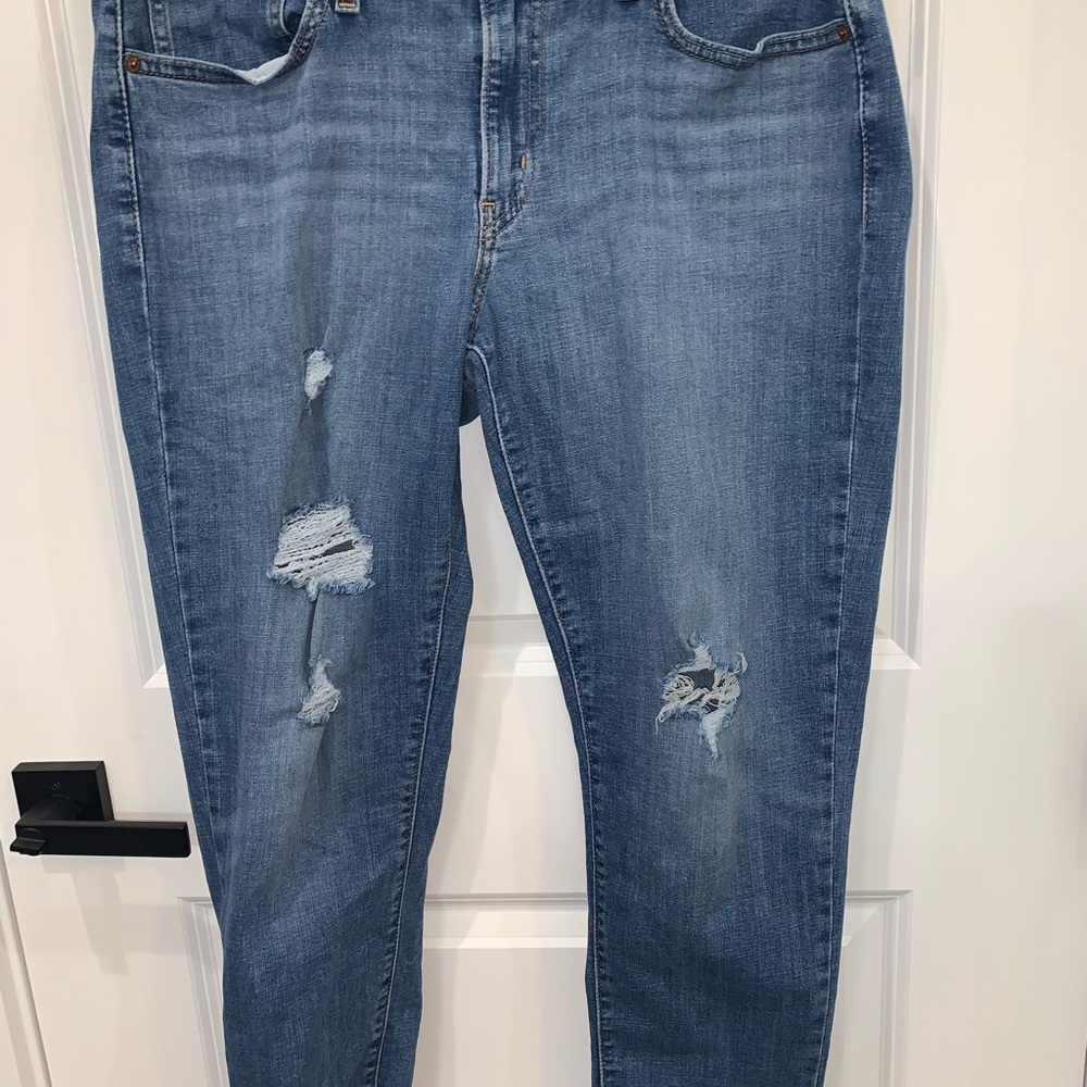 Levi's Women's Distressed Medium Blue Boyfriend Jeans